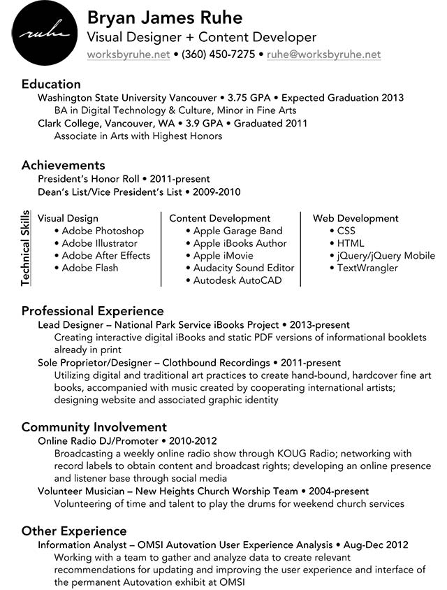 Bryan Ruhe's Resume